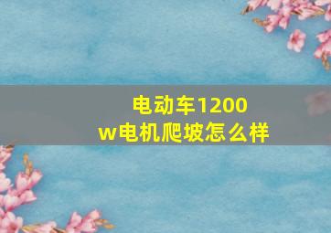 电动车1200 w电机爬坡怎么样